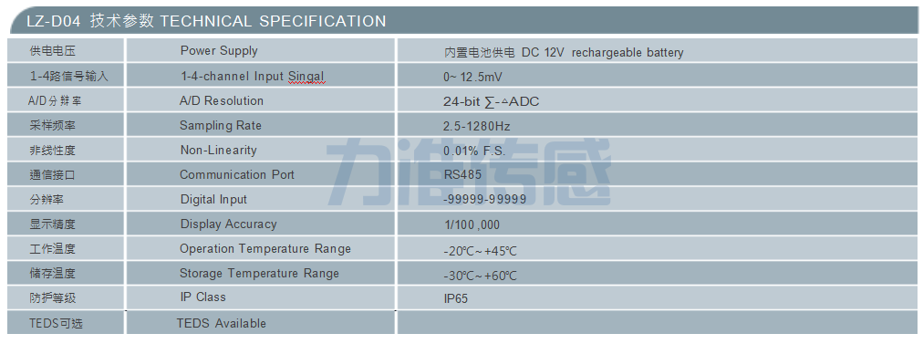 LZ-D04 技術(shù)參數(shù)